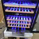 Kalamera 24 inch Wine Cooler, 37 Bottle - Dual Zone Built-in or Freestanding Fridge with Stainless Steel Reversible Glass Door, for Home, Kitchen or Office