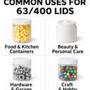 The Kombucha Company, 63mm - (63/400) Plastic Lids  Wide Mouth Jar Caps with Foam Seal  Leak-Resistant, Food-Safe, Fits 63-400 Jars (Containers not Included) (Black, 3 Pack)