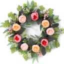 20" Peony Wreath for Front Door Spring Summer Artificial Pink Peony Floral Wreath for Wall, Window, and Wedding Decor