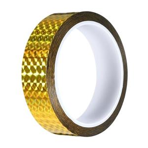 SICCOMA Self-Adhesive Holographic Reflective Tape Prism Tape Holographic Reflective Tape for Keep Birds Away, Craft Projects, DIY Art, Home, Daily Use (Gold, 1 Inch x 55 Yard)