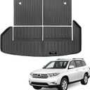 Custom for 2008-2013 Toyota Highlander Cargo Mats Trunk Liner and 3rd Rear Seat Backrest Mat All Weather TPE Protection Mat Accessories (for 2008-2013 Toyota Highlander)