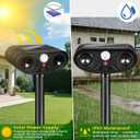 2026 Solar Ultrasonic Animal Repellent Sonic Deer Repellent Devices Waterproof Cat Deterrent Outdoor with Motion Sensor Squirrel Skunk Rabbit Dog Raccoon Deterrent for Yard Lawn Garden, 2 Pack, Black