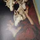 Large Framed Women and Wolves Dark Romantic Girl Wolf Canvas Wall Art, 36"L x 24"W