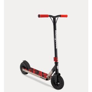 Mongoose Tread Youth/Adult Freestyle Dirt Kick Scooter, Ages 8 Years and Up, Air Filled Tires, Max Rider Weight 220 Pounds, Black/Red