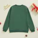 Covvoliy Mommy and Me Letter Print Matching Family Outfits Long Sleeve Crewneck Casual Sweatshirt T-Shirt (Women, M, Mini Green)
