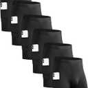 6 Pack Compression Shorts with Pocket Men Sports Workout Performance Athletic Running Underwear Shorts Spandex (Black, S)