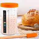 50 OZ Sourdough Starter Jar with Thermometer, Scraper, Cloth Cover and Lid. Reusable Sourdough Jar Kit Use for Home Bakery