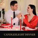 Macarrie 24 Packs Flameless Taper Candles Battery Operated Fake 11 Inch Long Candlelight LED Flameless Candlesticks Flickering Tapered for Spring Summer Wedding(Red)