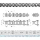 YOXUFA #35 Chain for Mini Bike Coleman CT100U CC100X Baja Doodle Bug DB30 Motovox MBX10 MBX11 Mega Moto MM-B80 105cc Predator 79cc 97cc 100cc Engine Powersports Parts with Chain Breaker - 140 Links