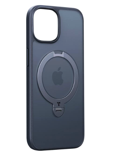 TORRAS - UPRO Ostand Spin 360° Magnetic Stand Military Grade Shockproof & MagSafe-Compatible Case for Apple iPhone 15 Pro - Black