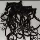SYXLCYGG Black Hair Extension Synthetic Cheap Clip Hair Extensions 18" Curly 5 Oz Hair Piece Women Fluffy&Not Tangled