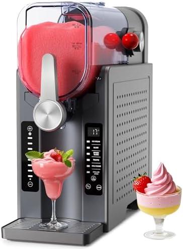 Slushie Machine No Ice Needed,Soft Serve Ice Cream Machine,Slushy Machine for Home with 6 Preset Programs, Quiet Operation, LED Display, Auto-Clean,Perfect for Milkshakes, Margarita Smoothie, Frappés