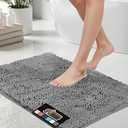 GORILLA GRIP Bath Rug Mat, Thick Soft Absorbent Chenille, Quick Dry Microfiber Mats, Rubber Backing Machine Washable Shower Floor Rugs, Bathmat Runner, Bathroom Home Decor Accessories, 20x29, Grey