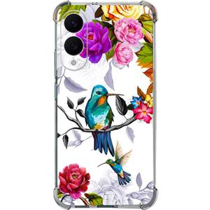 Case for Galaxy S25 Edge,Hummingbird in Flowers Style Drop Protection Shockproof Case TPU Full Body Protective Scratch-Resistant Cover for Samsung Galaxy S25 Edge