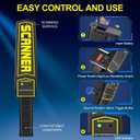 RANSENERS Handheld Metal Detector Wand,Security Wand,Portable Adjustable Sound & Vibration Alerts, Detect All Metal Products (Not Include Battery)