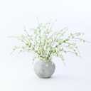 mizii 3Pcs 45" Artificial Cherry Blossom Branches White Fake Silk Cherry Blossoms Flowers with Long Stem for Wedding Decorations Table Centerpieces Vase Arrangement Home Decor (White)