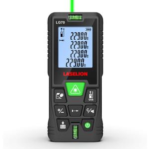 Laser Measure Device,LASELION 229ft Digital Laser Tape Measure High Accuracy,Area Measurement,Volume and Pythagoras,LCD Backlit,Laser Distance Measuring Tool/Area/Volume/Pythagorean-LG70