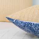 Pack of 2, Decorative Throw Pillow Covers Navy Blue Woven Farmhouse Outdoor Cushion Covers Soft Texture Couch Cushion Case for Couch Sofa Bedroom Living Room