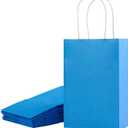 SUNCOLOR 12-Pack Blue Gift Bags with Handles  8" Recyclable Small Paper Goodie Bags for Party Favors, Baby Showers, Birthdays, Boys Parties & Business Gifts