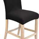 Internet's Best Dining Room Chair Cover - Set of 4 - Stretch Slipover Chair Protectors - Elastic Covers - Black
