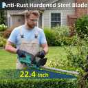 Garvee 22.4'' Hedge Trimmer Cordless Battery - Hedger Branch Grass Trimmer Shears Bush Grass Cutter Shrubbery, 2x2.0Ah Batteries Rechargeable, Brushless Motor Double-Sided Dual Action 2/3'' Blade Gap