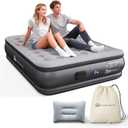 JUITOY Queen Air Mattress with Built in Pump, 18" Upgraded One-Touch Inflatable Airbed for Home, Camping Guests, Portable Blow Up Mattress, 770lbs Capacity
