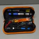 Soldering Iron Kit Electronics, 60W Adjustable Temperature Welding Tool, 5pcs Soldering Tips, Desoldering Pump, Soldering Iron Stand, Tweezers (Orange)