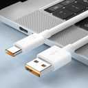 2 x Generic USB C Cable 3A Fast Charge, USB A to Type C Charger Cord Braided Compatible with Galaxy A10e A20 A50 A51 A71, S20 S10 S9 S8 Plus S10E, Note 20 10 9 8, Moto G7 G8 (6A - White 6 Feet)