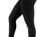 High Waisted Leggings for Women - No Front Seam Tummy Control Yoga Pants for Workout Running No See Through (Large, Black)