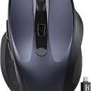 Wireless Mouse for Laptop, 2.4GHz Computer Mouse with USB-A Port &USB-C Adapter, Cordless Office Mice with 6 Buttons & 3 Level DPI for Small to Medium Hands, Work with PC, Desktop, Tablet - M21
