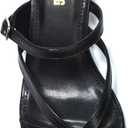 Women's Kitten Heels Sandals Flip Flops Low Heels Slip On Slides 1.8-2 Inch Heeled Square Open Toe Sandals for Women (5.5, Black)