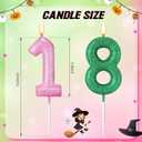 18th Witch Theme Party Glitter Birthday Candles Pink and Green Number Candles Cake Topper Decorations for Birthday Wedding Anniversary Celebration Supplies