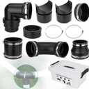 RV and Camper Sewage System Plumbing Connection Kit with Slip Fit Coupling Adapter ＆ Pipe Stand Compatible with 3 inch PVC Pipe RV Sewer Hose and Fittings RV Sewer Adapter, 6 Pcs RV Plumbing and Pipe Stand