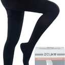 ZCLIKE Medical Compression Pantyhose Closed Toe Stockings for Women&Men 20-30mmHg All-Season Comfort Advanced Support for Varicose Veins Edema DVT Plus Size (Black)