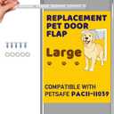 1pcs Pet Door Replacement Flap with 1 PAC11-11039 Metal Bracket, Flat Washers and Screws, Compatible with Pet-Safes Freedom Doggie Doors