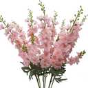 Faux Pink Flowers Artificial Delphinium 8PCS Long Stem Artificial Flowers for Tall Vase 33.46" Pink Silk Flowers Artificial Snapdragon Flowers for Wedding Baby Shower Home Table Decor