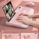 Wireless Keyboard and Mouse Combo - Full-Sized Ergonomic Keyboard with Wrist Rest, Phone Holder, Sleep Mode, Silent 2.4GHz Cordless Keyboard Mouse Combo for Computer, PC, Laptop, Mac, Windows -Trueque