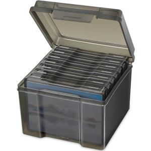 5 x 7 Inch Photo Storage Box, 7 Extra Large Inner Boxes, Acid-Free Containers, Craft Storage for Photos, Crafts, Stamps (Black, 7 Boxes)
