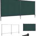 SunnyRoyal 5' x 12' Privacy Fence Screen Panel with Iron Poles Freestanding No Dig Heavy Duty Windscreen Mesh Fabric Temporary Dog Fencing for Outdoor Backyard Patio Garden (Green)