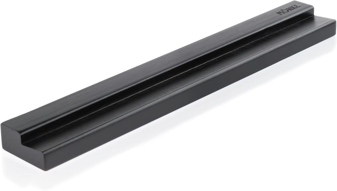 Vinyl Record Wall Mount - an Elegant Display Ledge Made from Solid Wood - This Vinyl Record Shelf Will Hold Records of Any Size (Black), 12.6d X 1.77w X 0.8h in