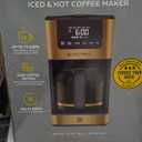 West Bend Timeless 12-Cup Programmable Coffee Maker with Brew Strength Selector for Hot and Iced Coffee, Includes 1-4 Cup Brew Option and Permanent Filter (Blue/Gold)