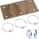 Titanium Pipe Shield with Gloves, Exhaust Heat Shield 12" x 6", 2 Layer Motorcycle Exhaust Heat Shield, Muffler Heat Shield Exhaust Wrap Pipe Heat Insulation Protection up to 1350F