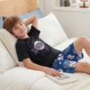 Mikrdoo Boys Pajamas 2 Piece Soft Short Sleeve Summer Pj Set Stretchy Short Sleepwear for Big Kids Size 6-16 Years