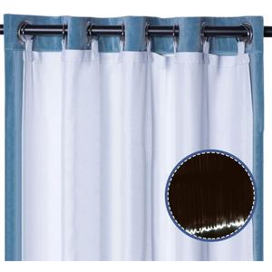 Rose Home Fashion Thermal Insulated Blackout Curtain Liner 2 Panels Per Set-Ring Included- 100% Darkening Blackout Liner for 84 Inch Curtains, Greyish White, W50 x L80