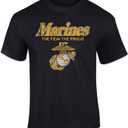 Armed Forces Gear Marines The Few The Proud Faded Short-Sleeve T-Shirt - Licensed United States Marine Shirts for Men (X-Large)