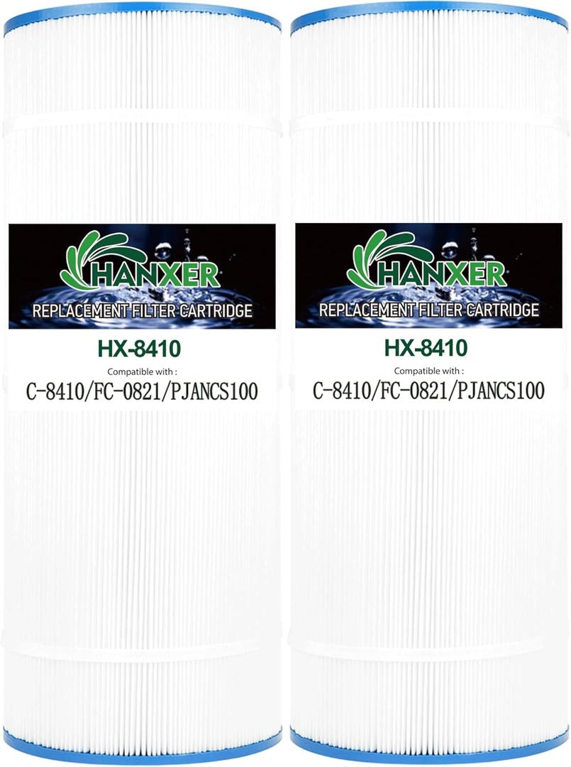 Swimming Pool Filter Replaces for C-8410, Filbur FC-0821, CS100, R0462200, PJANCS100, Ultral-B2, Porpoise PP-B6, 81007, 100 Sq.Ft Premium Filter Cartridge, 2 Pack
