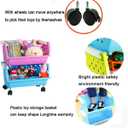 Toys Chest Large Baskets Storage Bins Organizer with Wheels For Kids Can Move EverywhereNatural/Primary (Primary Collection)(6 White)