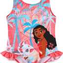 Disney Princess Moana Girls Swimsuit UPF 50+ One Piece Bathing Suit for Toddler and Big Kids (3T, Orange)