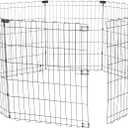 Amazon Basics Foldable Octagonal Metal Exercise Dog Playpen - Indoor/Ou, , Blacktdoor, No Door, Small (8 Panels, 24 x 30), Easy to assemble, store, and customize, 30" - Small, Black