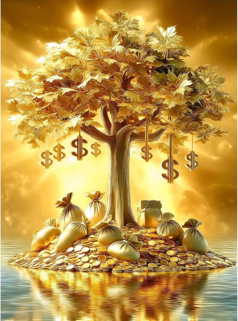 Puzzles for Adults 500 Pieces, Fortune Tree Jigsaw Puzzles - Golden Money Tree, Impossible Money Puzzle for Seniors Families,20.47x14.96 inches, 1:1 Poster, Letter on The Back